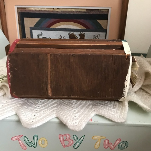 Rare Vintage 70’s Handmade Wood Snowman Basket - Picture 7 of 7